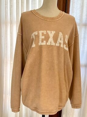 TEXAS KNIT SHIRT RIBBED BOUTIQUE OVERSIZED TOP M/L/XL 14/16 NWOT